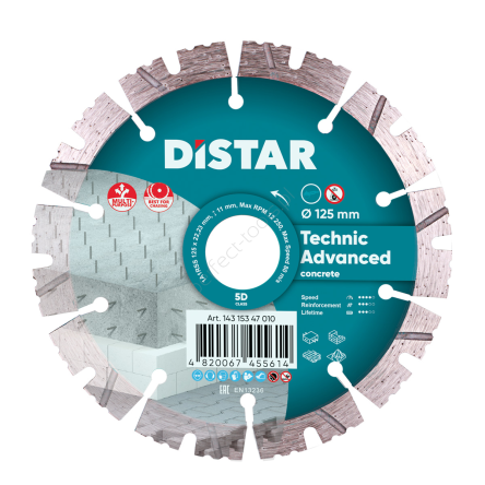 Diamentowa tarcza tnąca 1A1RSS 125 Technic Advanced